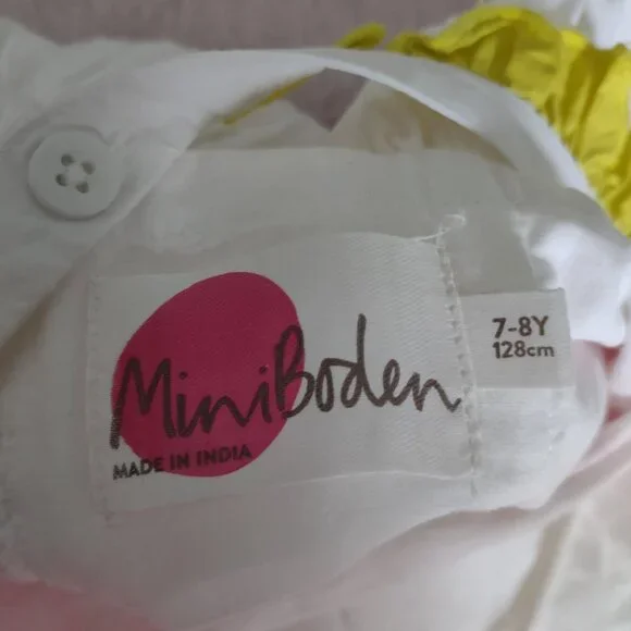 Mini Boden Embellished Frill Sleeve Dress - Picture 4 of 8